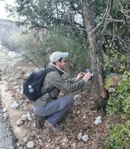 The researcher installs one of the research cameras