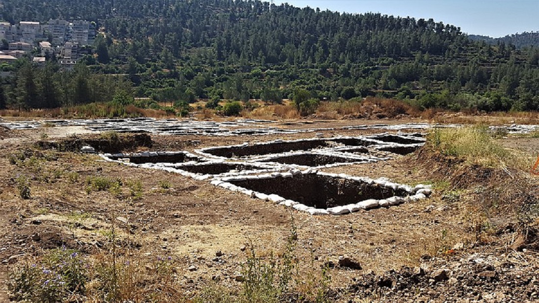 אתר החפירות במוצא. צילום: יגאל זלמנסון, מתוך אתר פיקיויקי